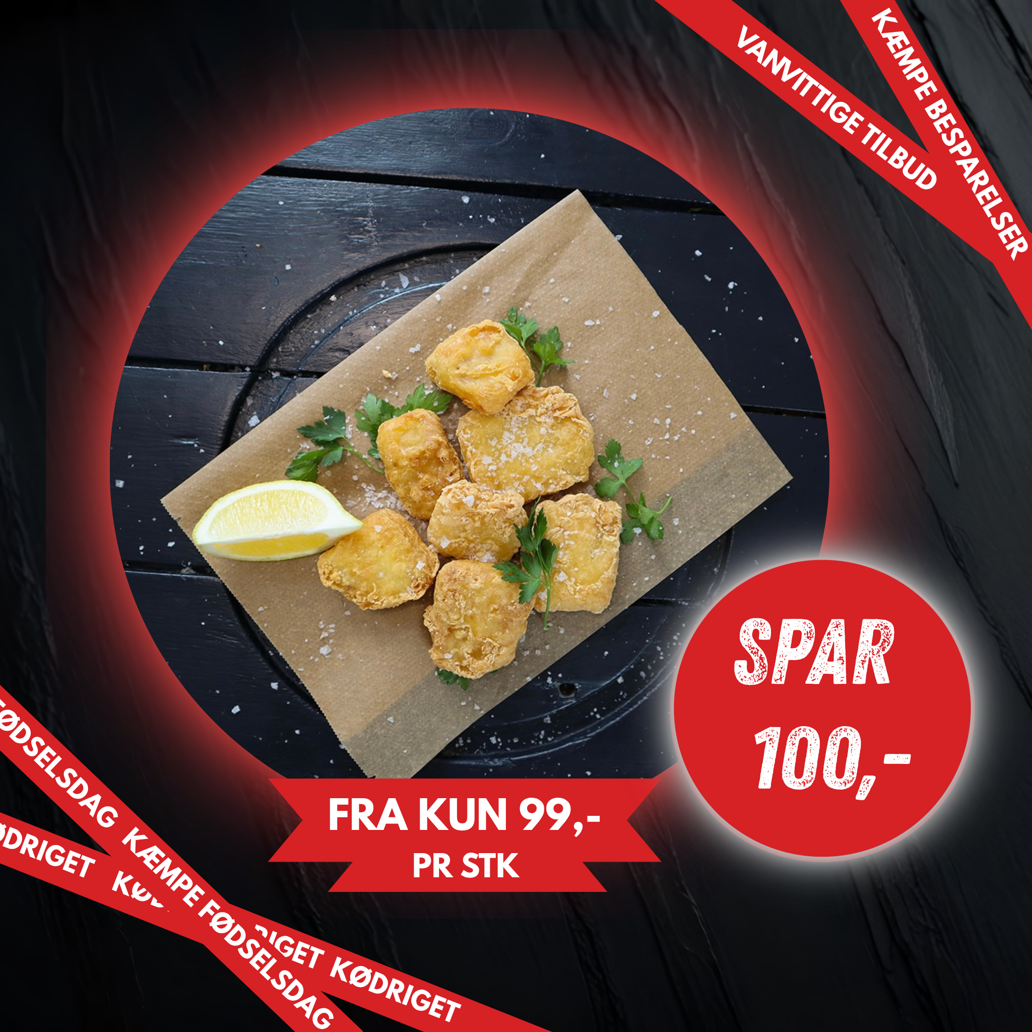 Tempura Nuggets med Alaskasej. HALV PRIS..!