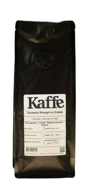 Tanzania Shangri-La 500g. (Hele bønner)