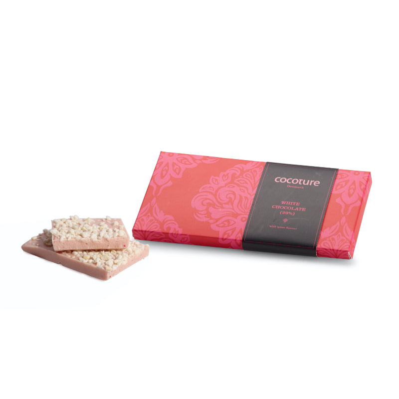 Cocoture - hvid chokolade med hindbær 55g