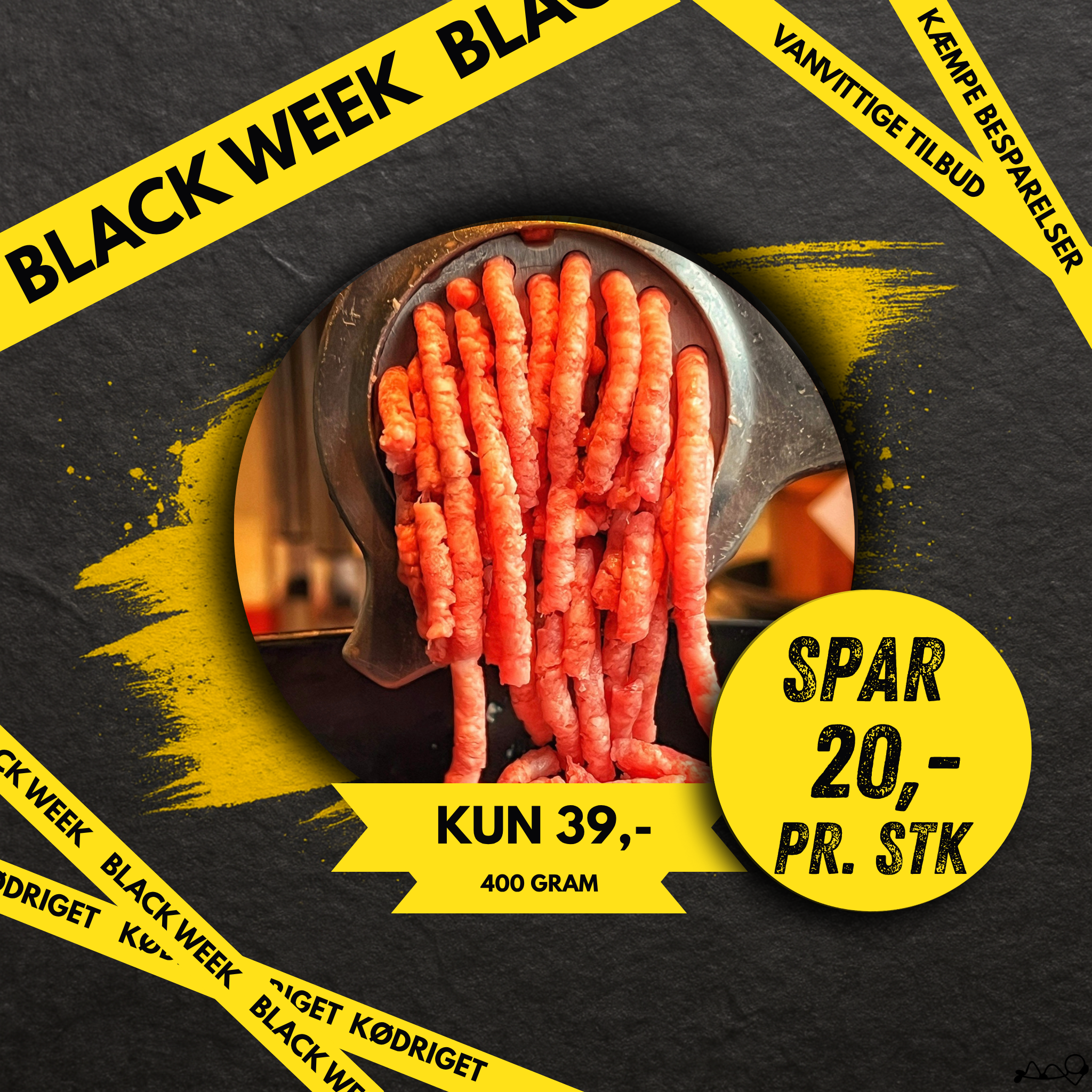 Krydret Hakket oksekød 400g.