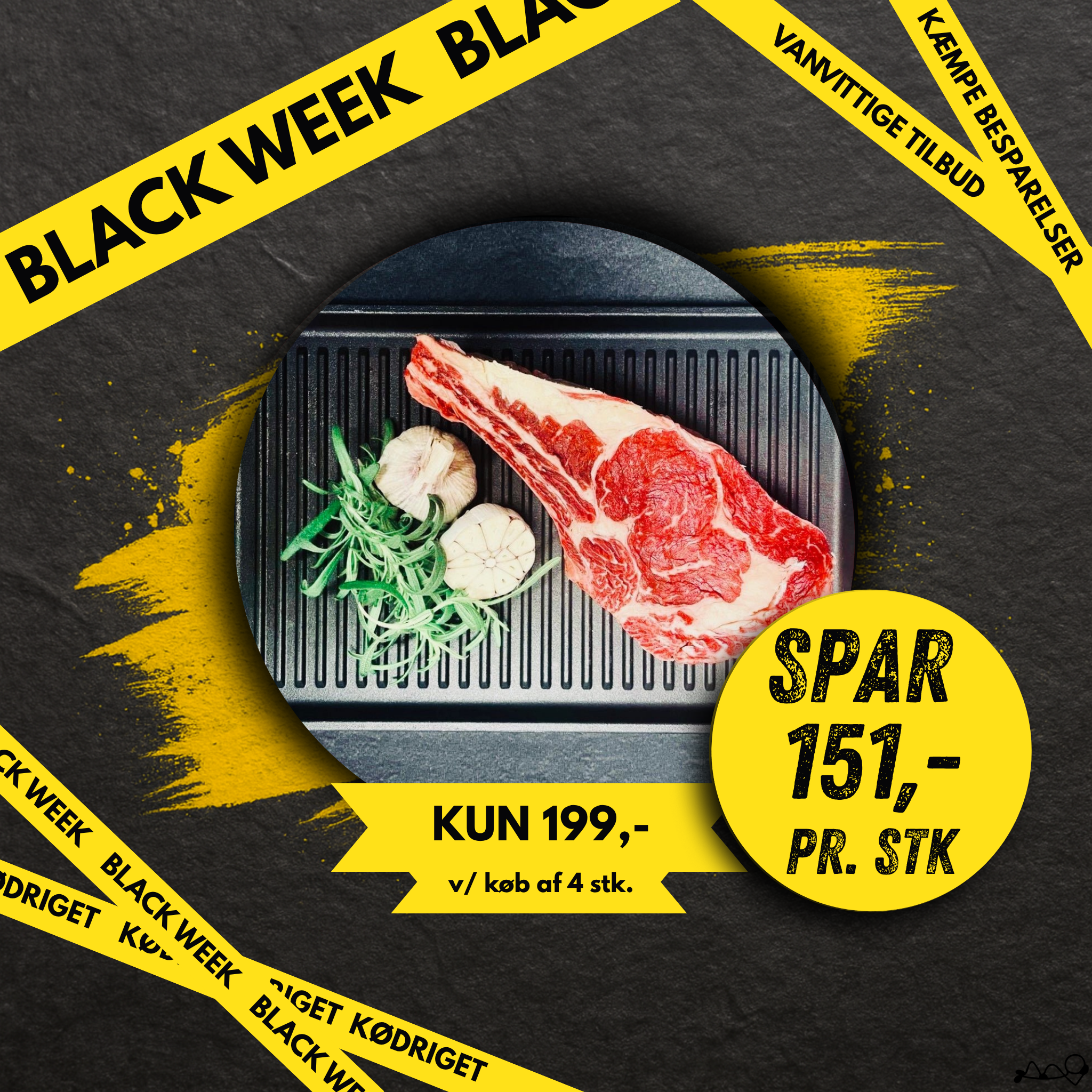 Kæmpe ribeye på ben.