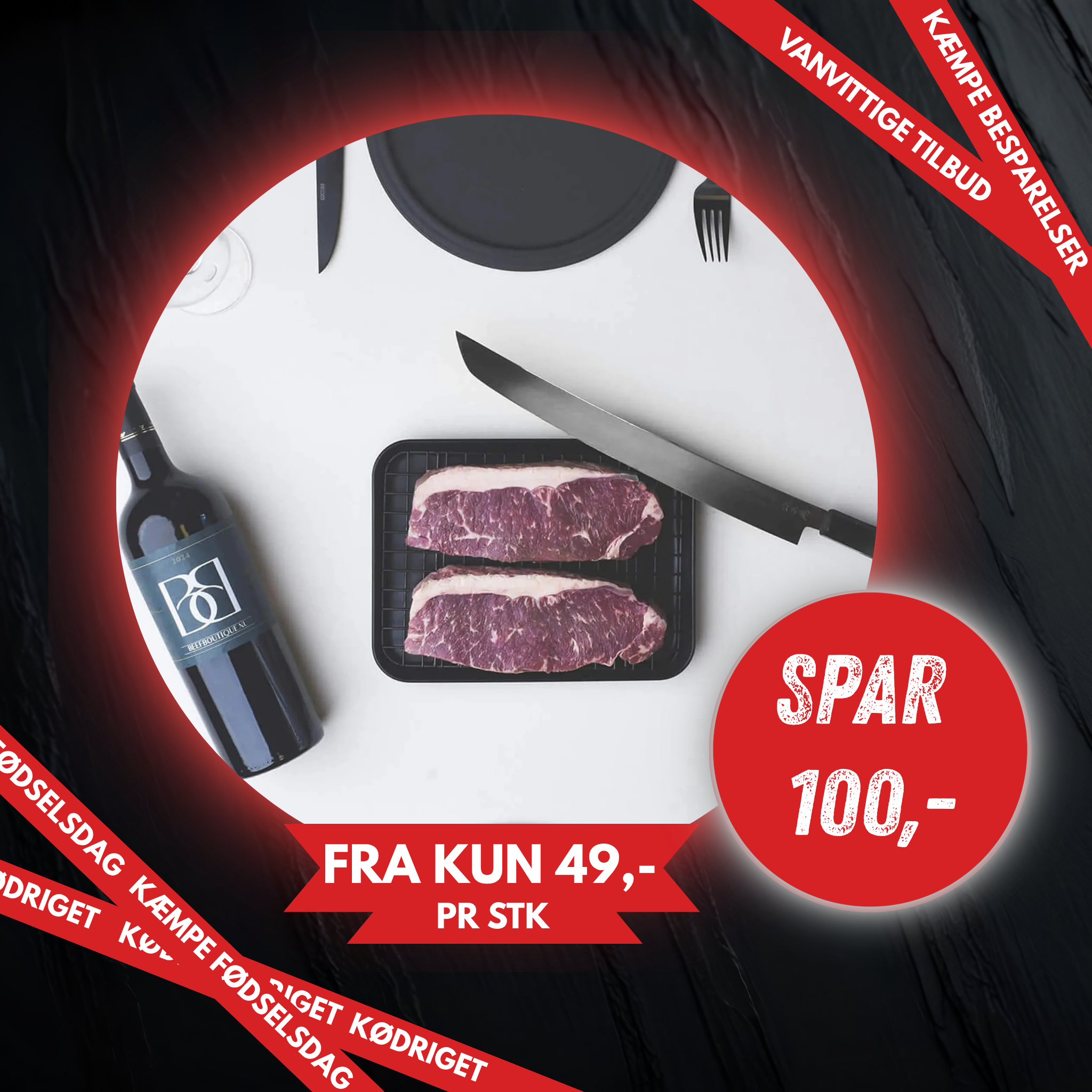 Entrecote kornfodret Fra KUN 49,-