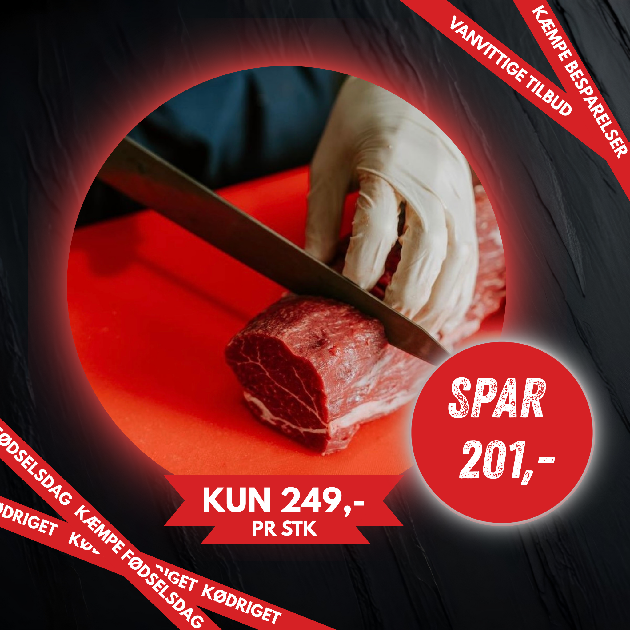 Kalvemørbrad hoveder. 1 kilo. FØDSELSDAGS TILBUD