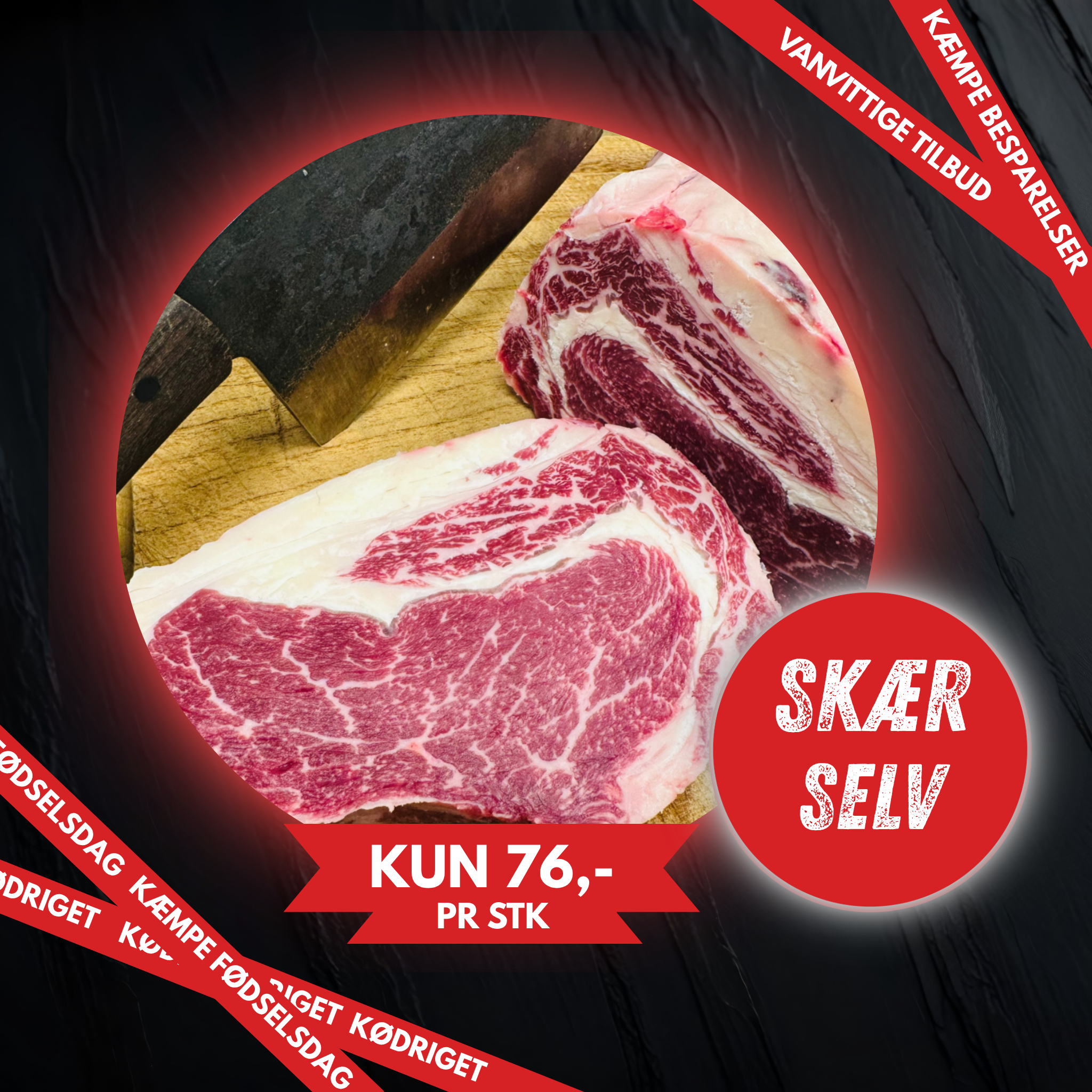 Monster Jersey Entrecote. Fra KUN 76,- pr. Bøf