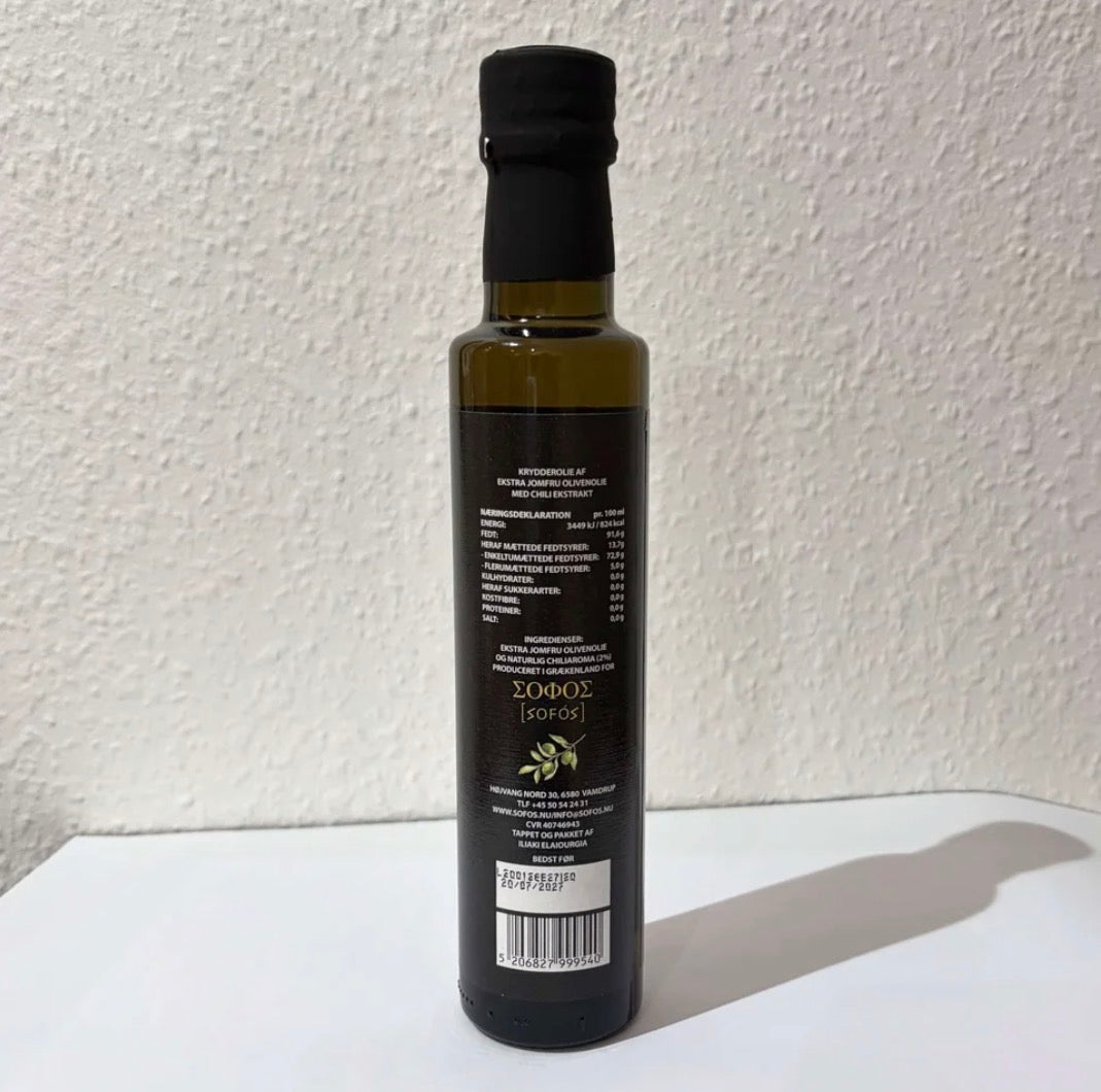 Ekstra Jomfru Olivenolie med naturlig Chili ekstrakt, 250 ml