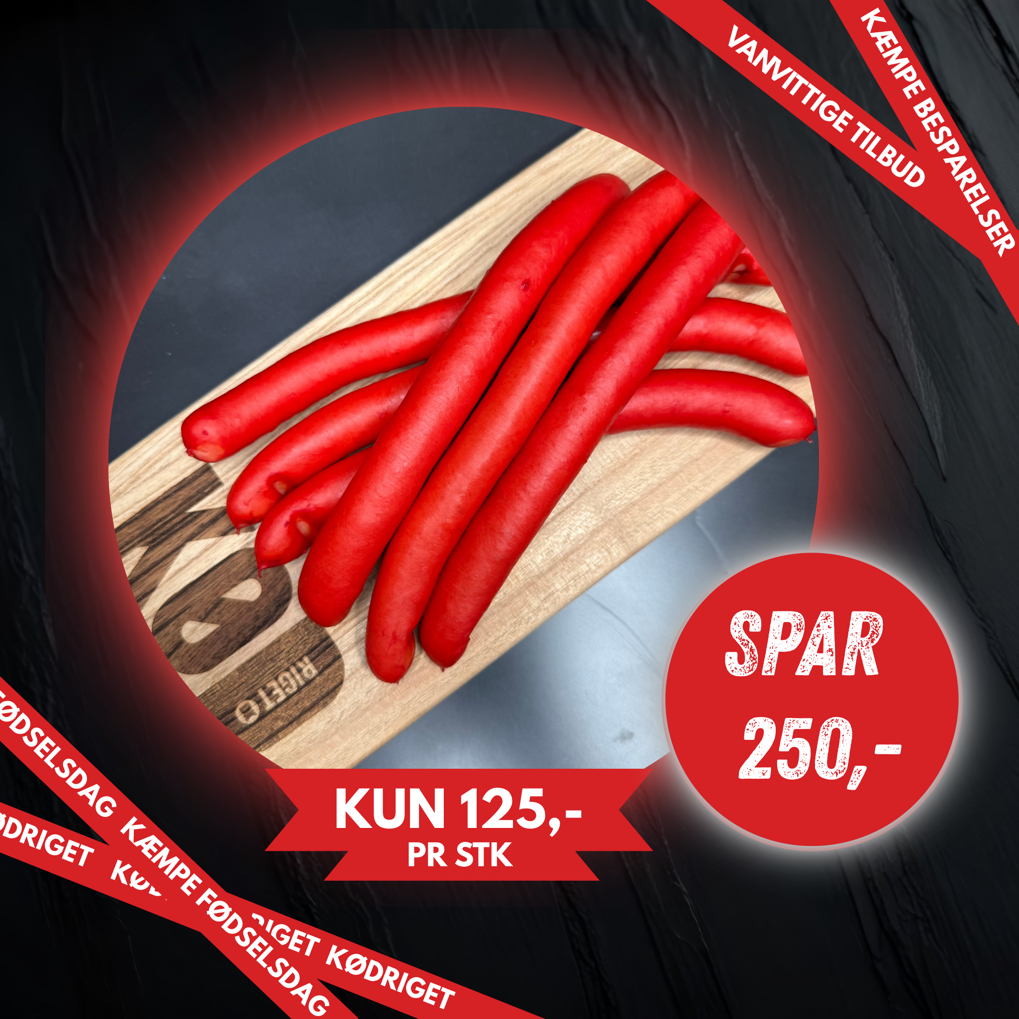 Hotdog pølser KUN 3,13 pr. stk. FØDSELSDAGS TILBUD