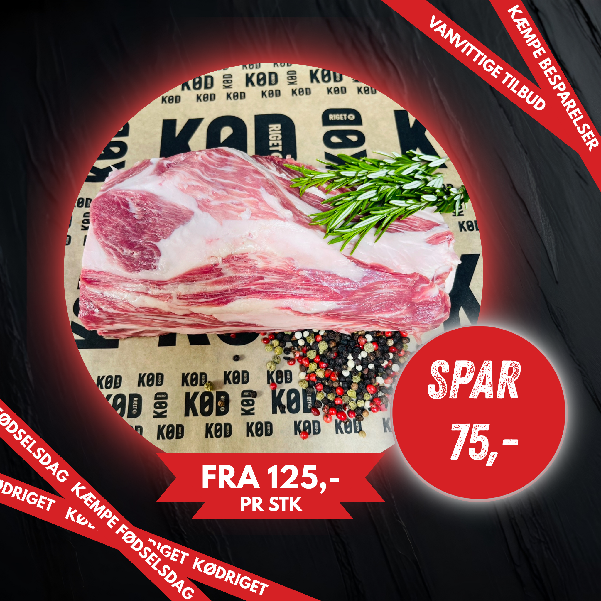 Nakkefilet af gris. FØDSELSDAGS TILBUD