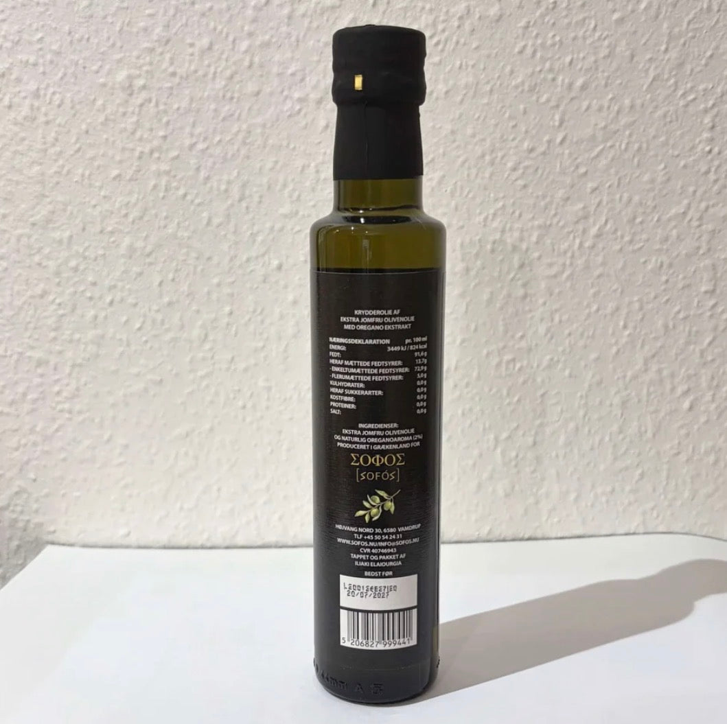 Ekstra Jomfru Olivenolie med naturlig Oregano ekstrakt, 250 ml