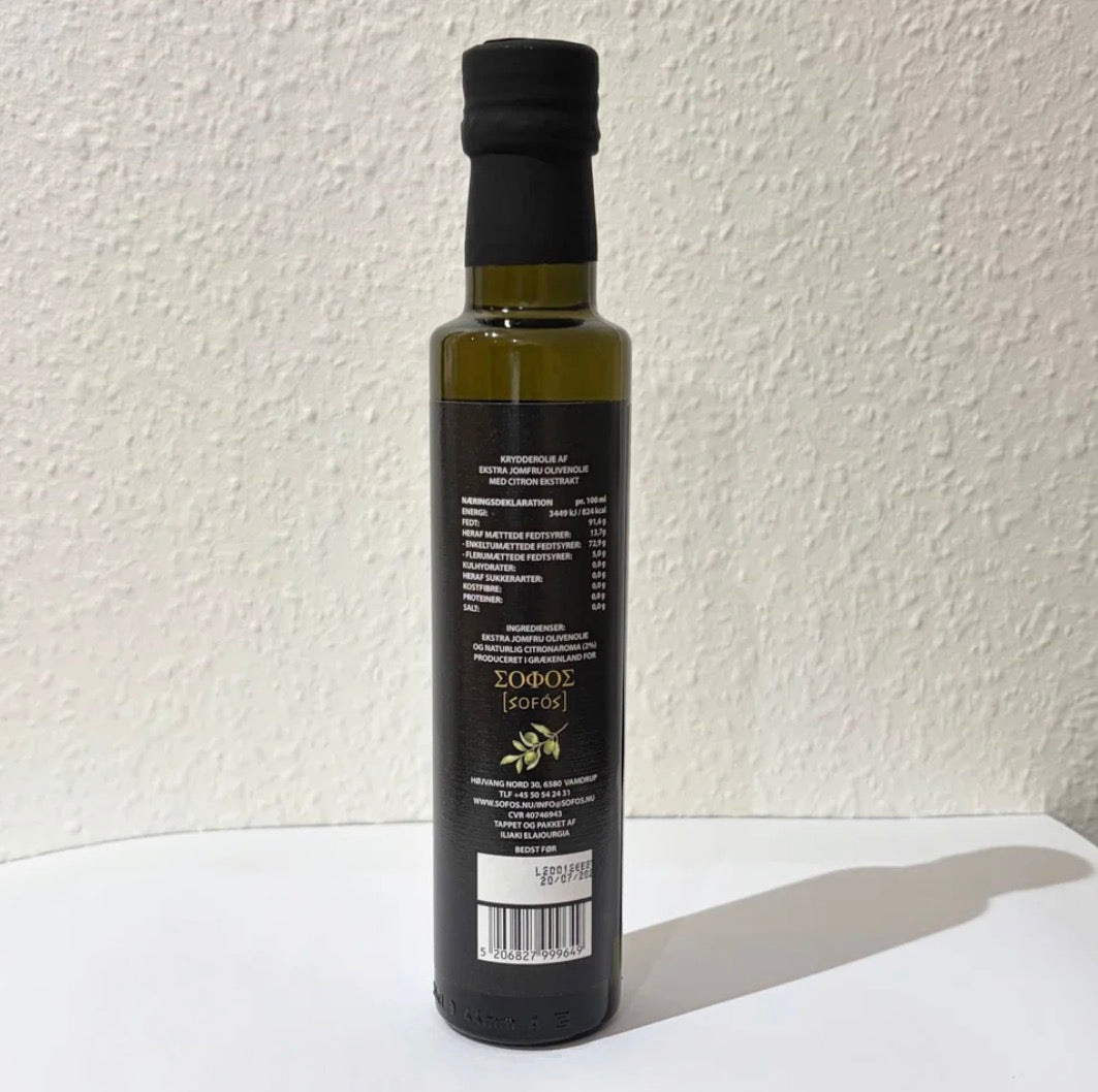 Ekstra Jomfru Olivenolie med naturlig Citron ekstrakt, 250 ml