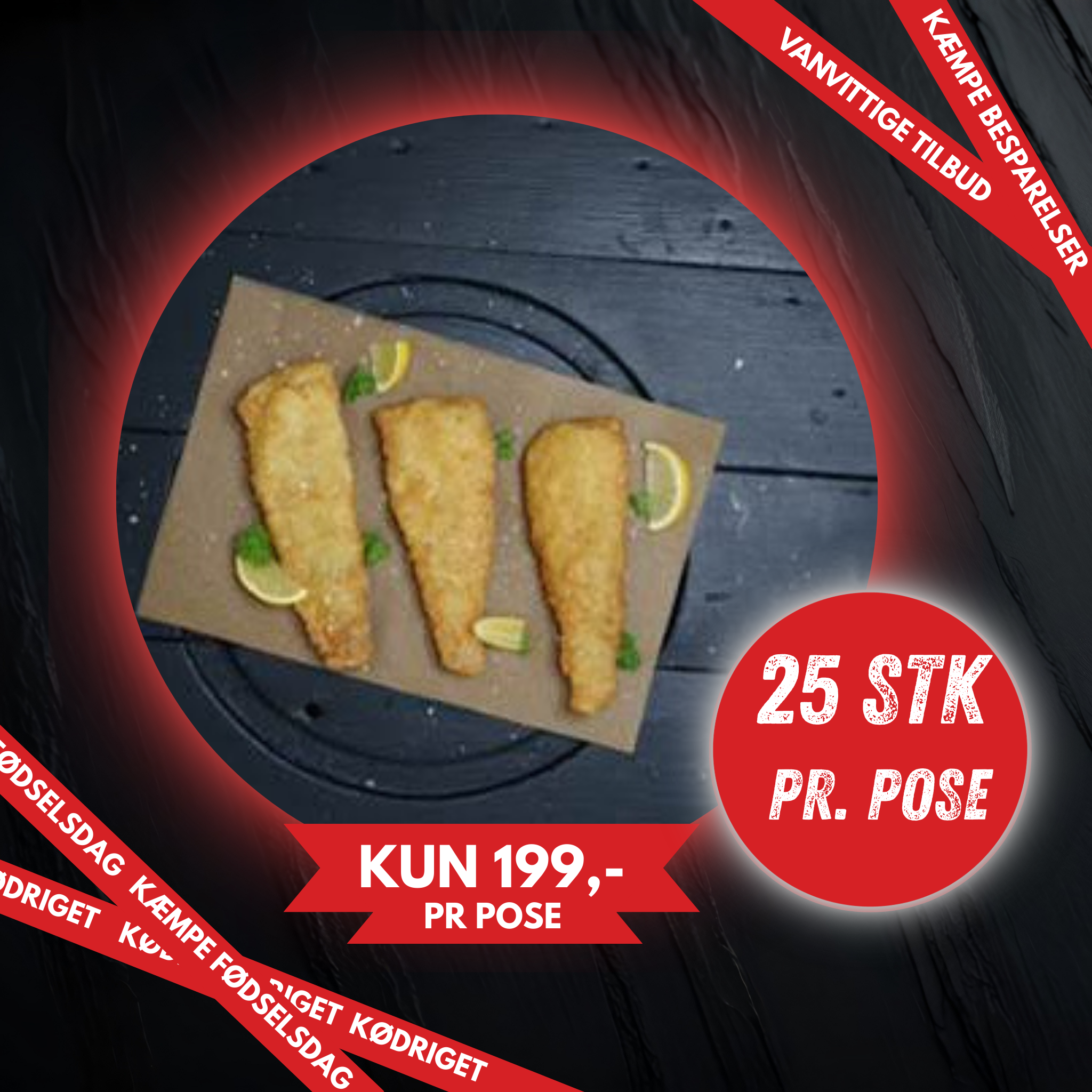 Tempura paneret alaska sejfilet 2,5 kg / 20-25 stk.