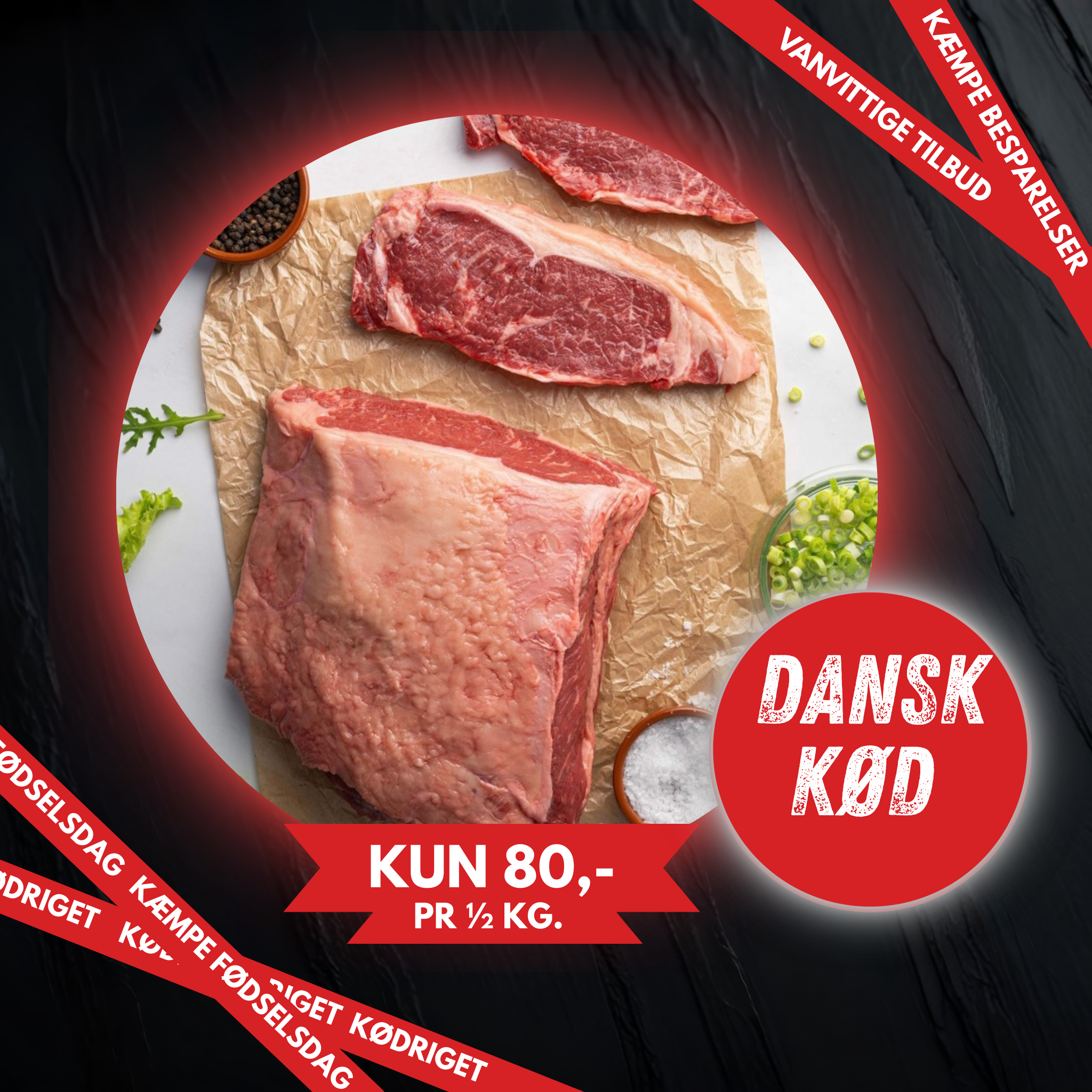 Jersey Tyndstegs filet. KUN 80,- ½ kg. KASSEKØB