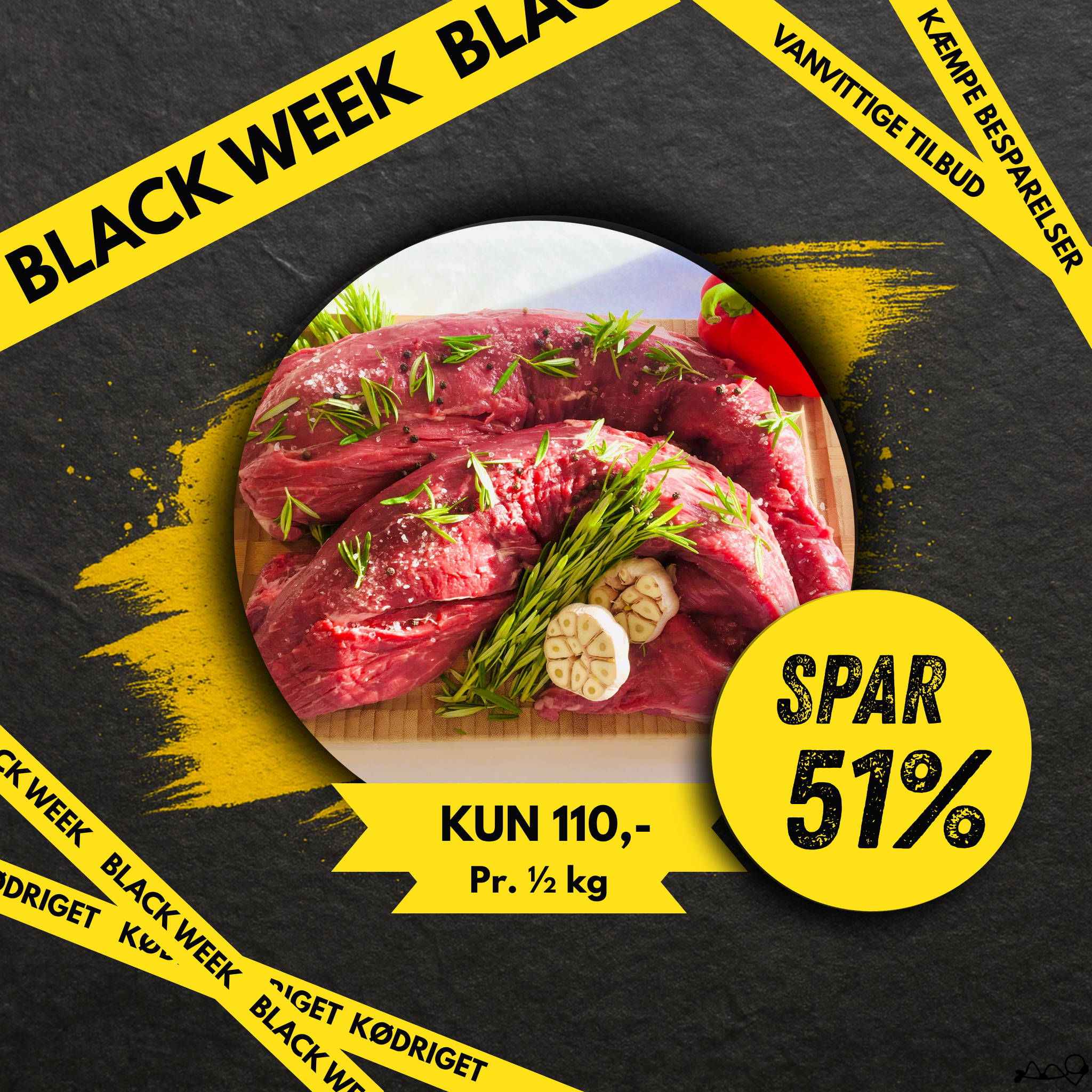 Oksemørbrad KASSEKØB FRA KUN 110 pr. ½ kg.