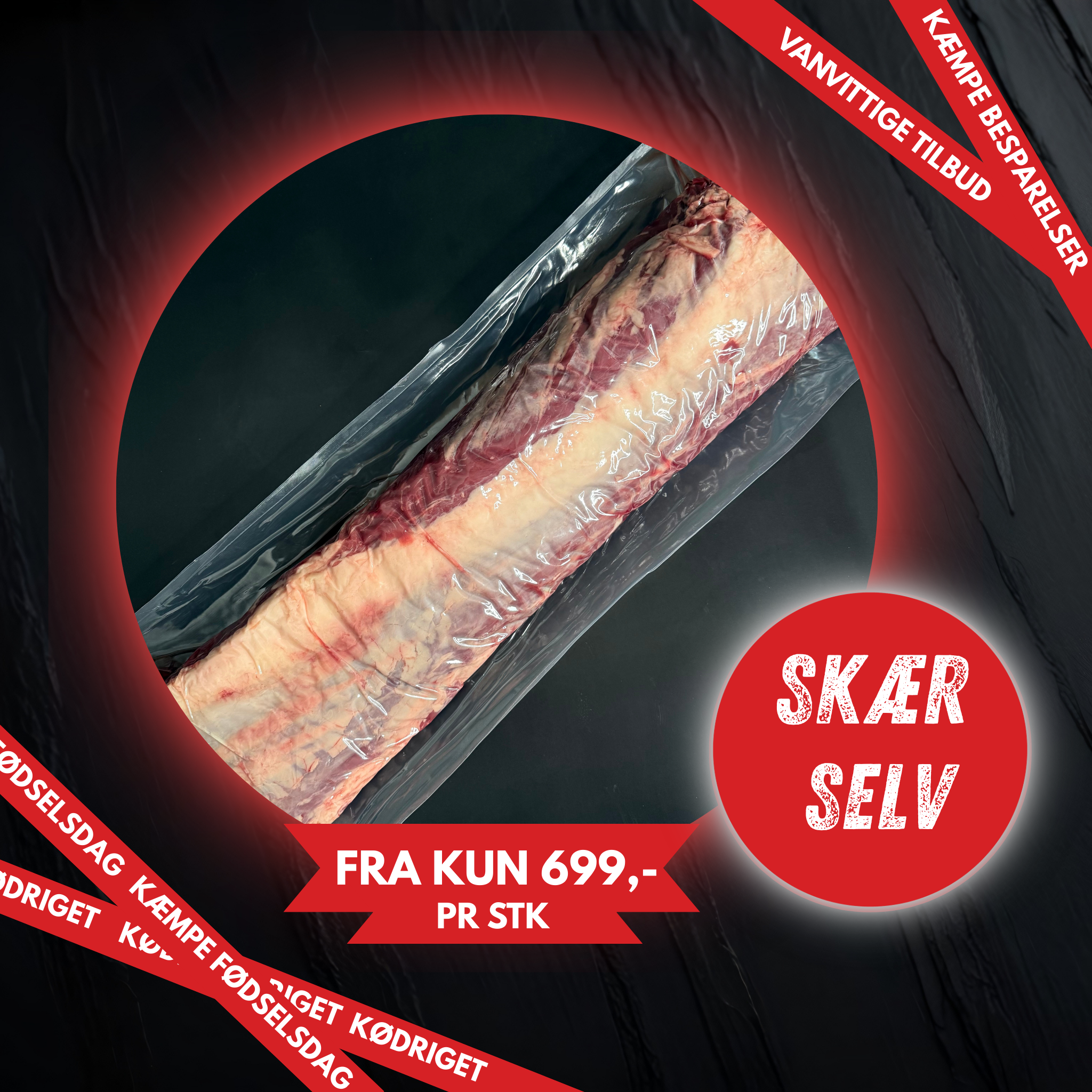 fersk oksefilet "skær selv" 4-5 KG