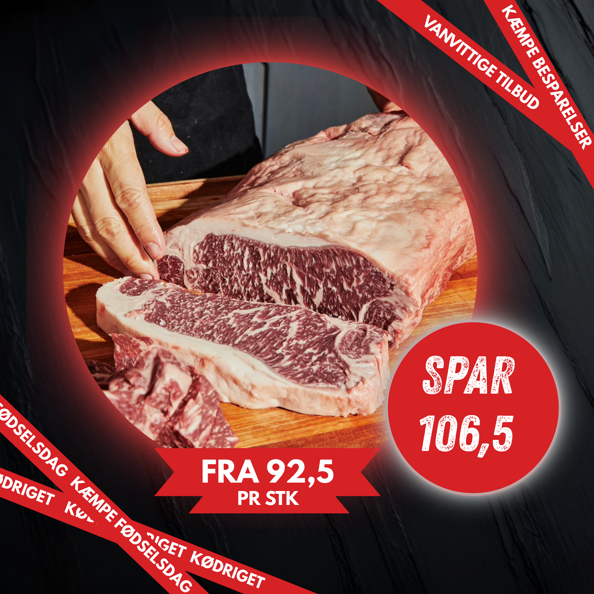 STOR Entrecote af Kornfodret Black Angus.