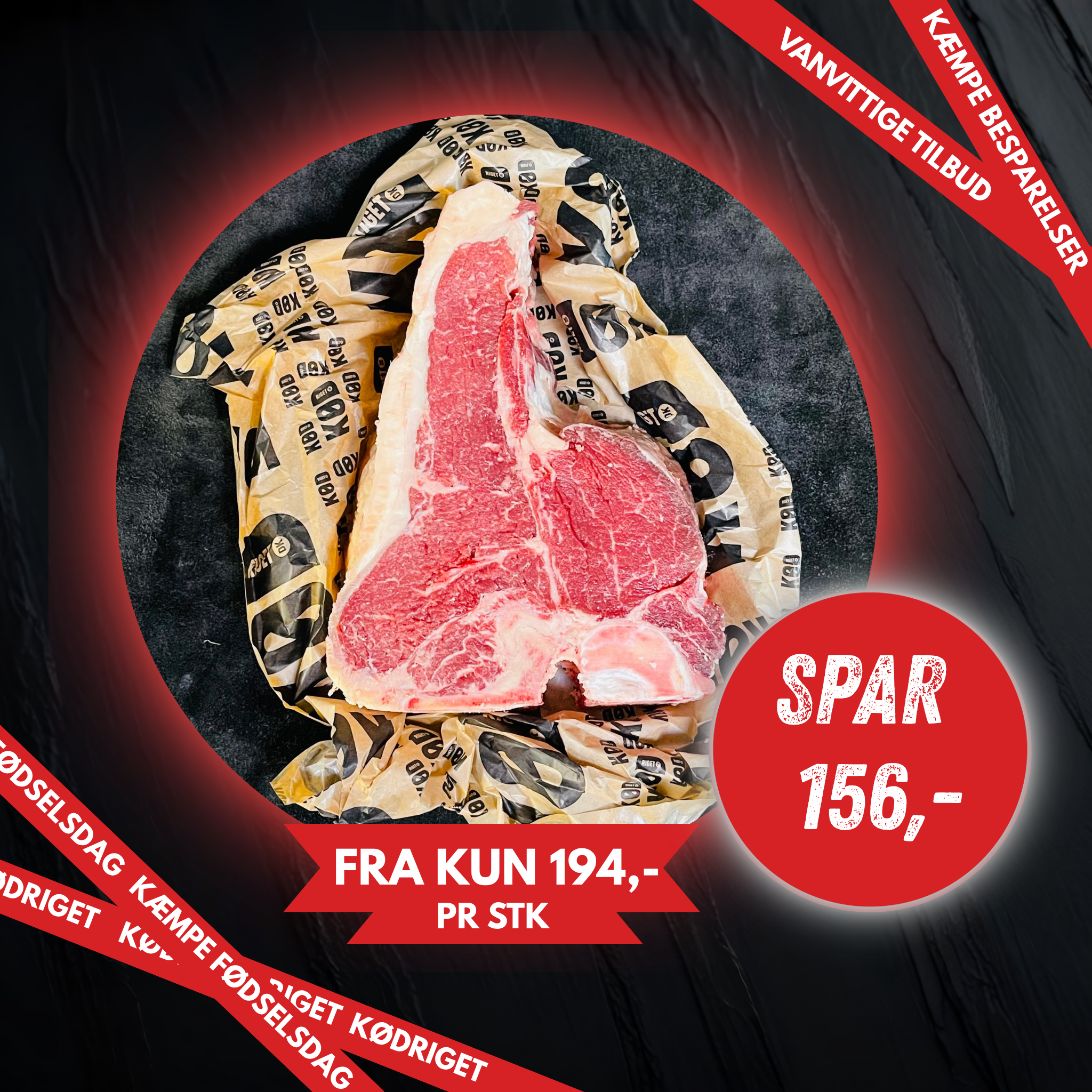 Dansk T-bone steak SPAR 44%