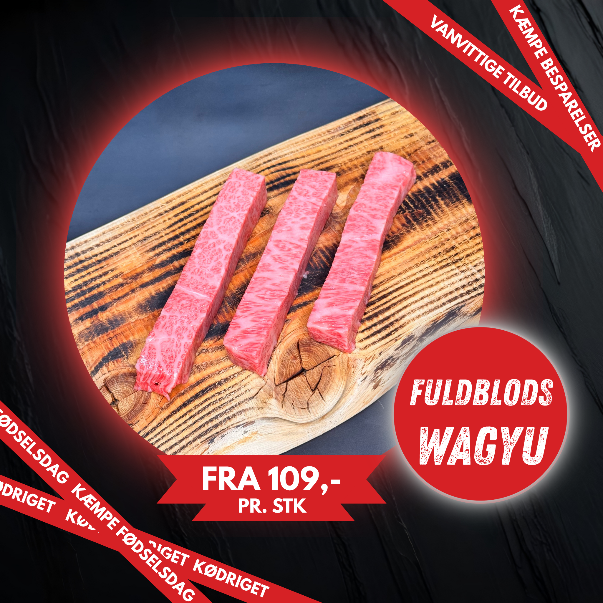 Japansk Fuldblods Wagyu Sashimi. MBS 8-12 SPAR 42%