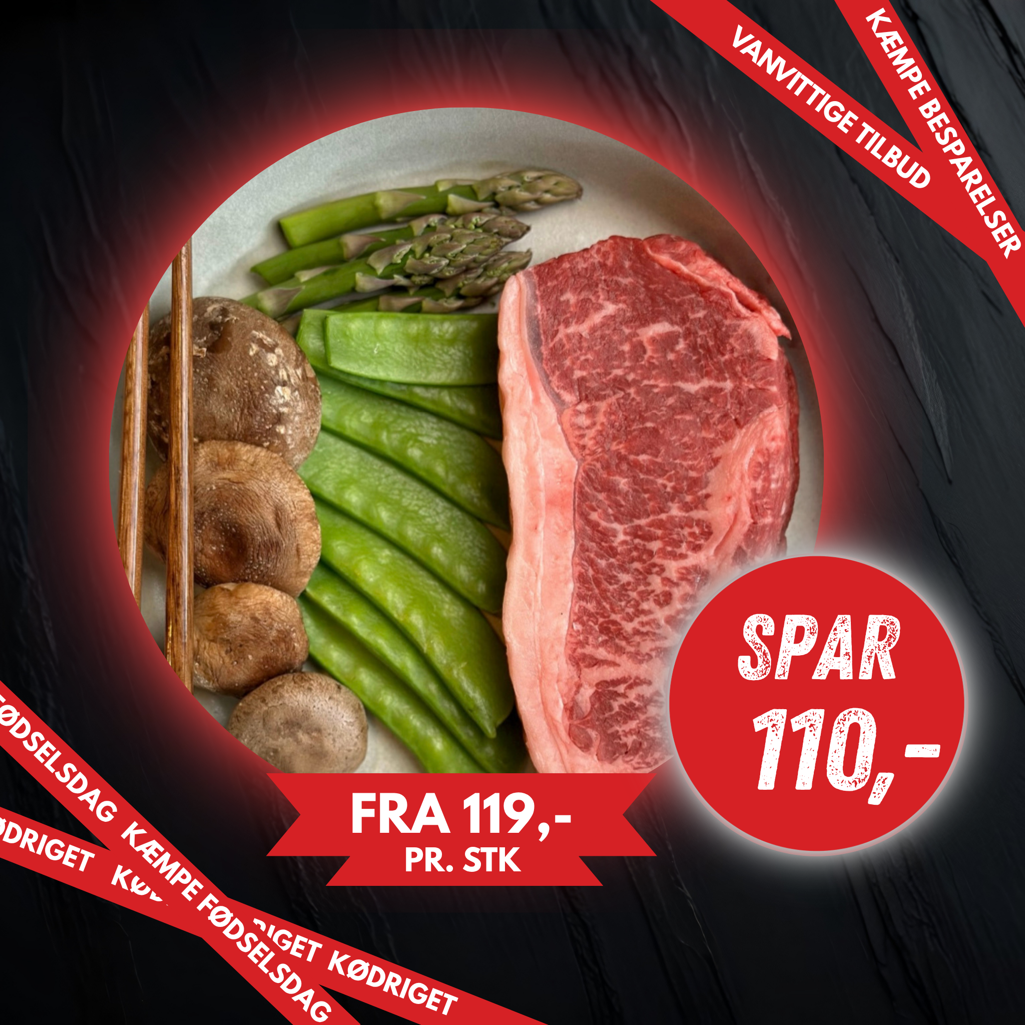 MONSTER Angus Kornfodret Entrecote SPAR 110,-