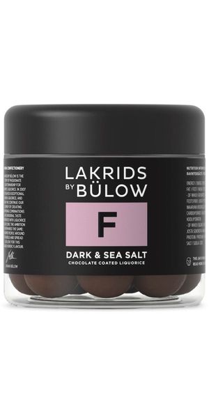 Lakrids by Bülow - dark and seasalt 125 g.