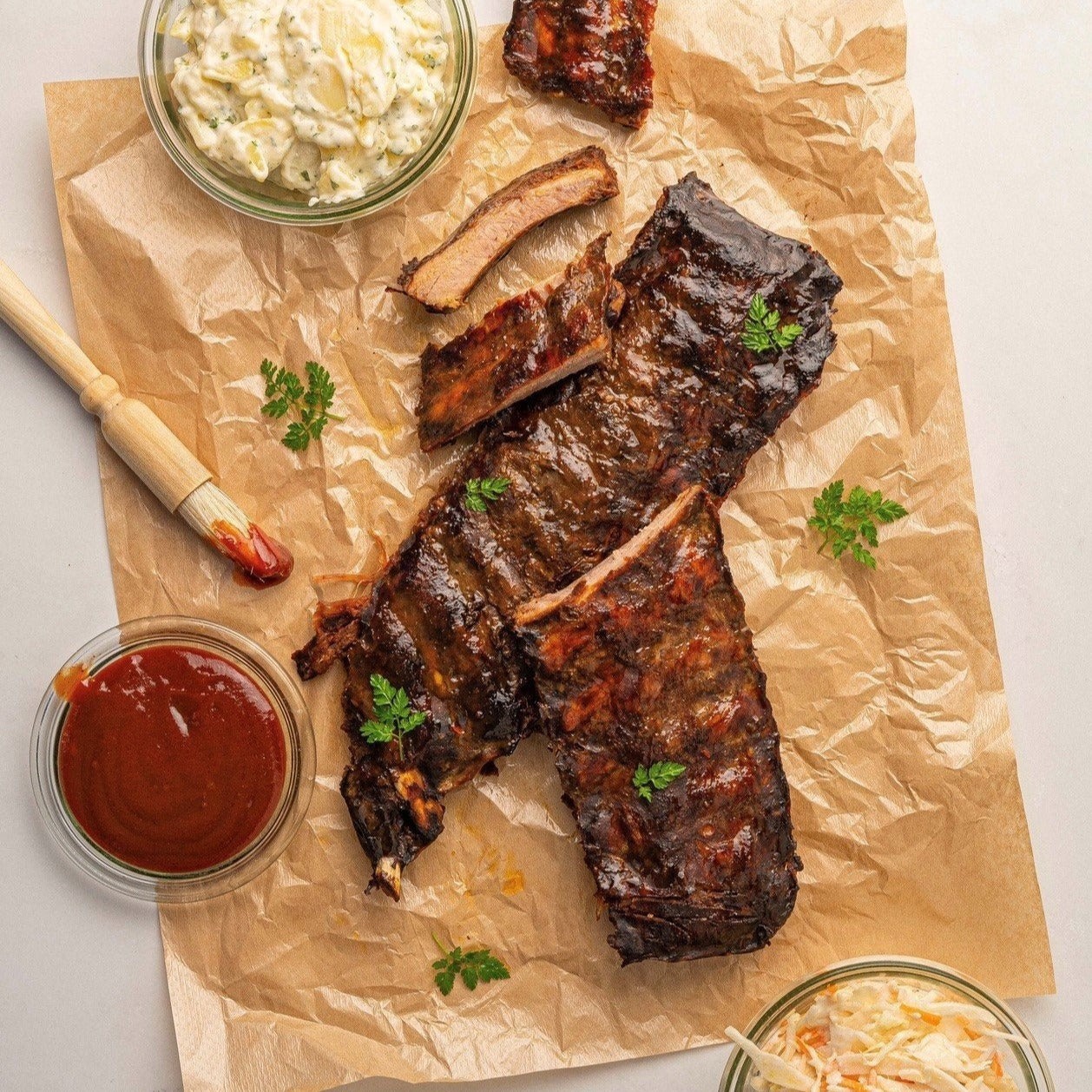 4 række American style Baby back ribs. KUN 199,-