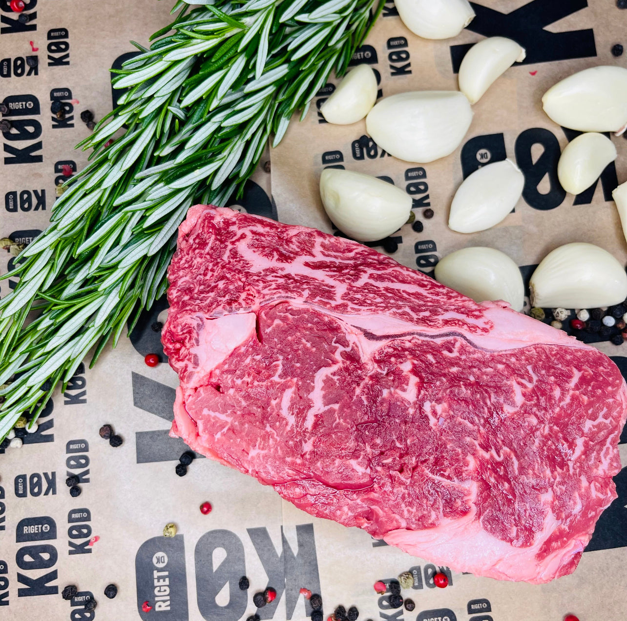 200 dages kornfodret Angus Ribeye. KUN 79,-